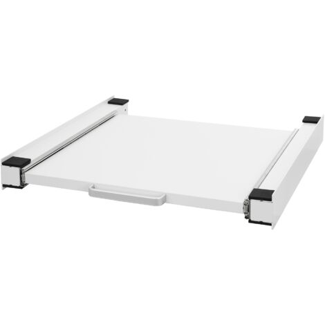 Support De Machine à Laver Avec Tiroir - Blanc - Charge 150 Kg - Réglable