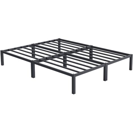 Ml-Design – Cadre de lit anthracite 160x200 cm – Structure métallique – Sommier à lattes ergonomique – Montage facile – Mobilier moderne pour chambre adulte