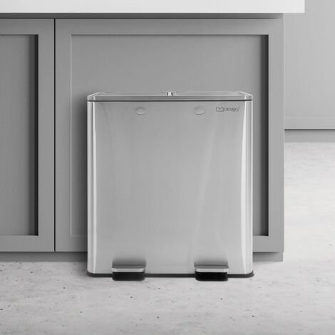 Cubo Cestino Bagno 3 Litri A Pedale, In Acciaio Inox. Pattumiera per Bagno  in Raso Grigio