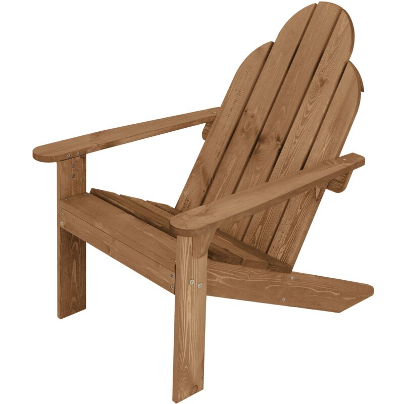 Ecd Germany Chaise de Jardin Adirondack, en Bois Massif de Sapin, 92,5x70x89cm, Marron, avec Dossier et Accoudoirs, Résistante aux Intempéries,