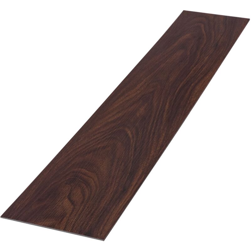 Revêtement de Sol en pvc, Lames de Vinyle Autocollantes, 91,5 cm x 15,3 cm x 2 mm, Épaisseur 2mm, 4,46m²/32 Planches, Rouge-Brun, Aspect Bois Noyer,