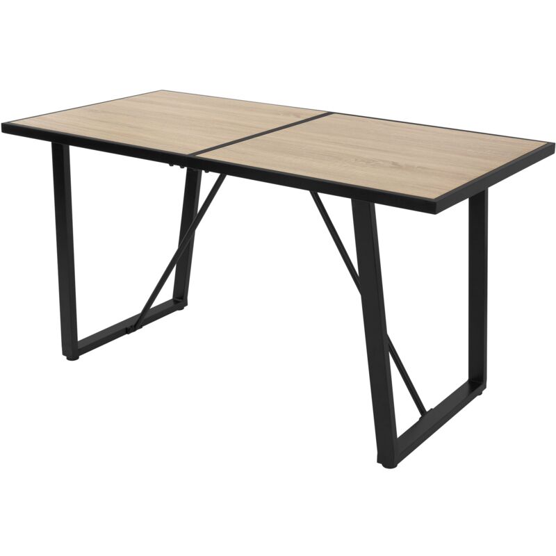 Ml-design - Esstisch 140x70x75 Cm, Eiche Optik, Rechteckiger Esszimmertisch Für 6 Personen, Industrieller Küchentisch, Wohnzimmertisch Mit