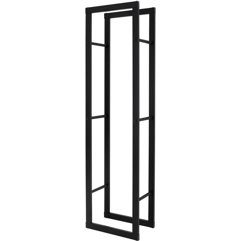 Ml-design - Porte Bûches de Cheminée, 40x25x150 cm, Noir, Métallique, en Acier Revêtue par Poudre, Intérieur/Extérieur, Support pour Bois de
