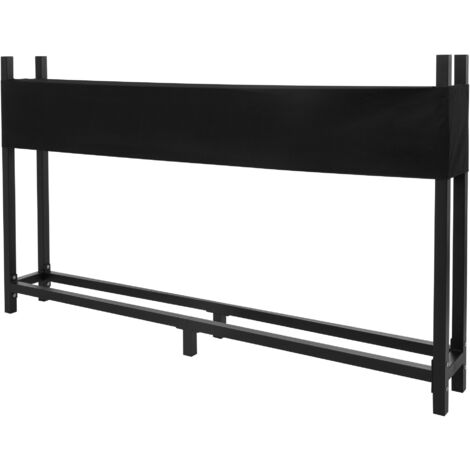 Ml-Design – Étagère en métal pour bois de chauffage 200x25x115 cm – Couleur anthracite – Housse de protection incluse – Volume 0,8 m³