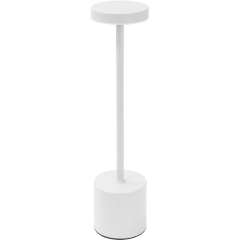 ML-Design LED Tischlampe kabellos mit Touch, Weiß, Ø8x34,5cm, Nachttischlampe mit 3 Lichtfarben Dimmbar, Tragbare Metall Akku Tischleuchte USB-C Schreibtischlampe Leselampe LED Lampe Wiederaufladbar