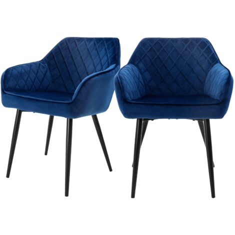 LOT DE 4 Chaises Salle à manger en Tissu Velours Doux avec Pieds en