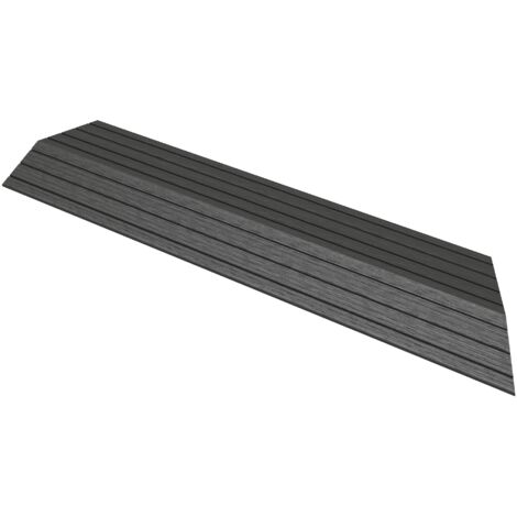 ML-Design Profilo Angolare Destro WPC 38x2x7,5 cm Antracite – Finitura per Pavimenti da Esterno Effetto Legno Antiscivolo con Drenaggio Resistente UV Facile da Montare per Terrazze e Giardini
