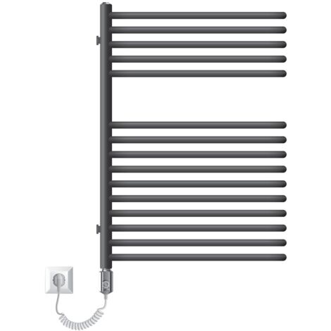 ML-Design Radiateur Électrique de Salle de Bain Partition - 500x800 mm - Anthracite - Design Sèche-serviettes Chauffe-serviettes - Élement Électrique 600W - Raccord Central - Moderne - Kit de Montage