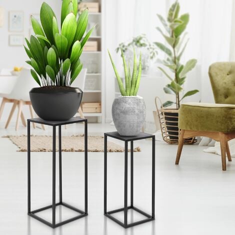 Ensemble de 2 tables pour fleurs DanDiBo avec pot en métal doré et noir -  Collection 96039 