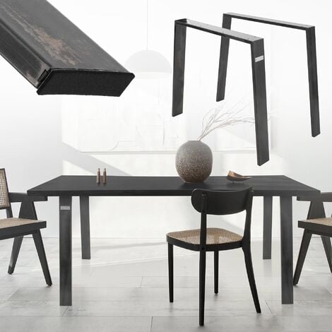 Set 2 gambe per tavolo a trapezio 60x72 cm base tavolo stile industriale  grigio