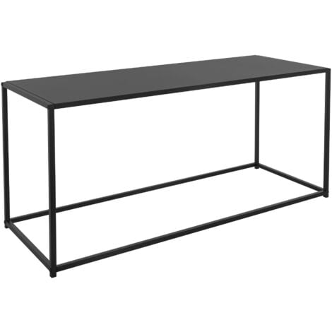 ML-Design Tavolino da Caffè Salotto Rettangolare 110 x 40 x 50,5 cm Struttura Telaio in Metallo Nero Tavolo per Soggiorno Divano Ingresso Consolle Design Industriale Moderno Lounge Sala di Attesa