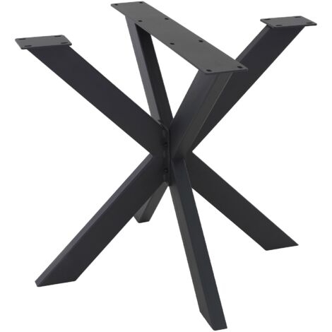ML-Design Tischgestell Spider 85x71x85 cm, Schwarz, Kreuzgestell Kreuz X-Design Tischfüße Möbelfüße, Schwerlast Tischkufen Stahl, Metall Tischbeine, DIY Esstisch, Industriedesign, einfache Montage