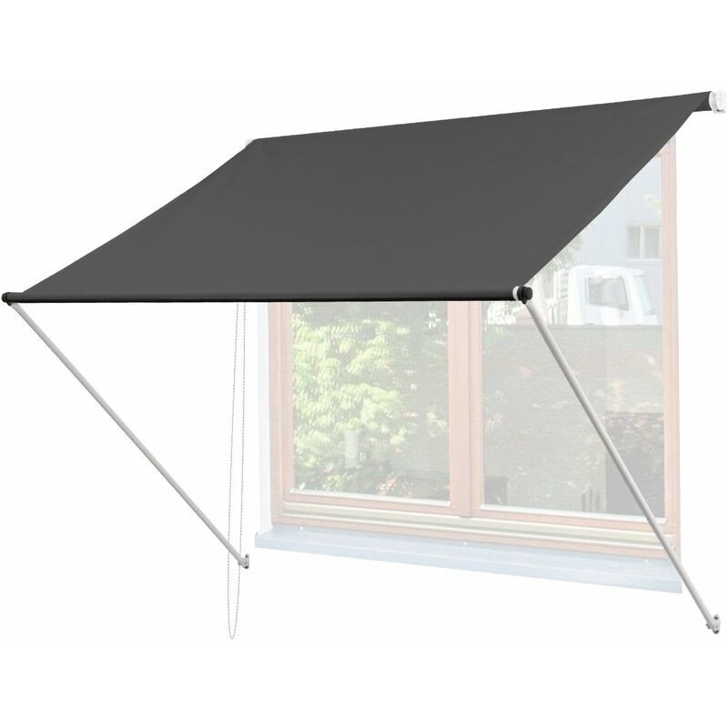 

Toldo retráctil protección solar ventana terraza antracita 1,5 x 1,2m ML-Design®