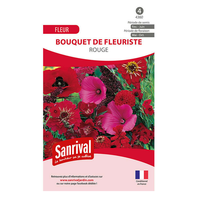 Sanrival - Mélange de graines de fleurs rouges