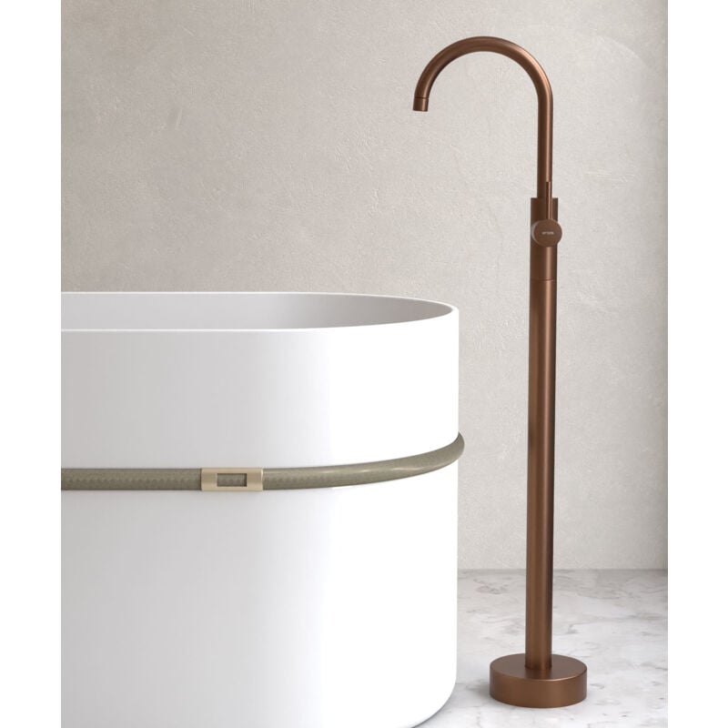 Kroos ® - Robinet mitigeur bain monocolonne Or rose brossé - Corbeau