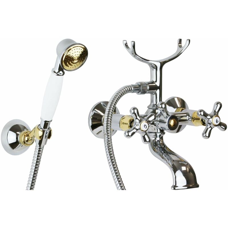Mélangeur externe de bain / douche couleur chrome doré Paffoni Iris IRV023CO chromè-or - Iris