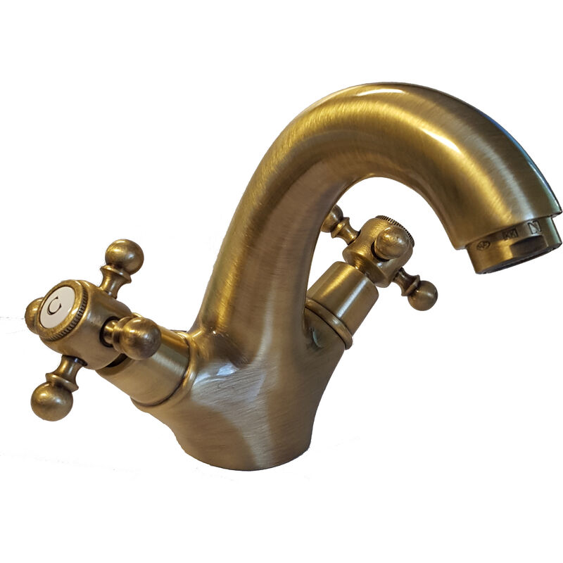 Mélangeur lavabo bec fixe Tiffany Vieux Bronze