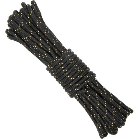 mm schwarzes Paracord, 20 m dickes Nylonseil für Schlauchboote, Wäsche, Markisen, Gartenkleidung, Bastelprojekte und Camping