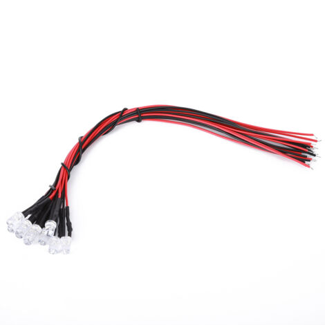 mm warmweiße LED, 12 V, vorverdrahtet, runde LED mit hoher Helligkeit