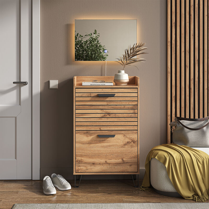 Garderobe Amber, Eiche Wotan, 59.8 X 100 Cm 2 Teile, Vicco