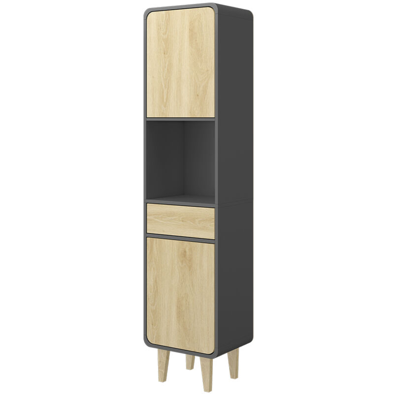 Vicco - Meuble de salle de bain Arla, Anthracite/chêne doré, 40x161cm