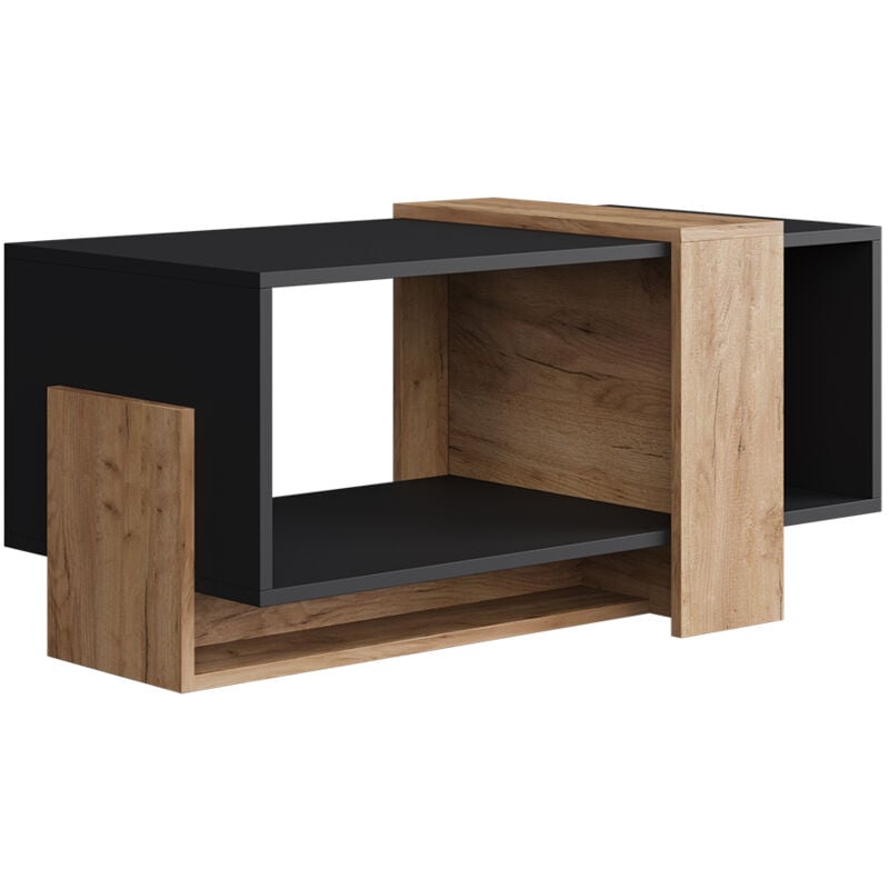 Vicco - table basse Aven, Anthracite/chêne doré, 91.8x45cm