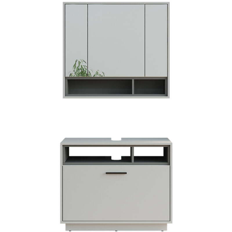 Vicco - Badmöbel-set Beatrice, Grau/anthrazit, 2 Teile
