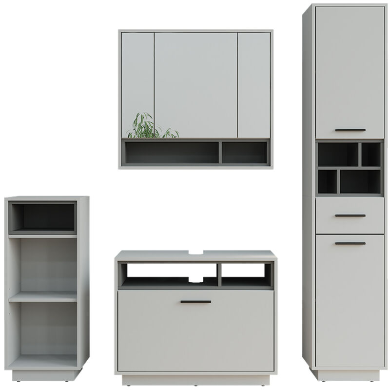 Vicco - Badmöbel-set Beatrice, Grau/anthrazit, Set 4