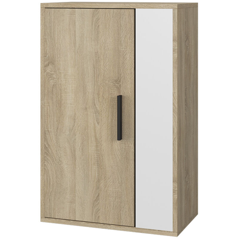 Vicco - tagère murale Berno, Sonoma/blanc, 50.1x78.4cm avec 2 compartiments