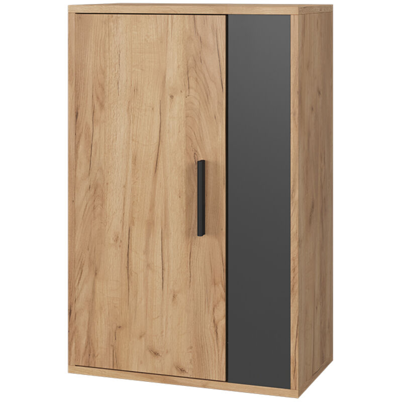 Vicco - tagère murale Berno, Chêne doré/anthracite, 50.1x78.4cm avec 2 compartiments