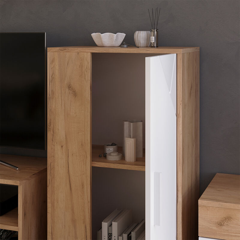 Vicco - commode Berno, Chêne doré/blanc, 50.1x87.3cm avec 2 compartiments