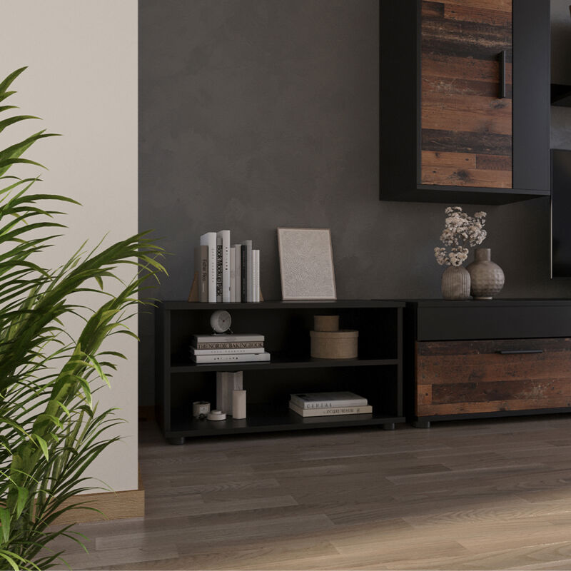 Vicco - Wohnzimmerschrank Berno, Schwarz, 70.8 X 38.9 Cm Mit 2 Fächern