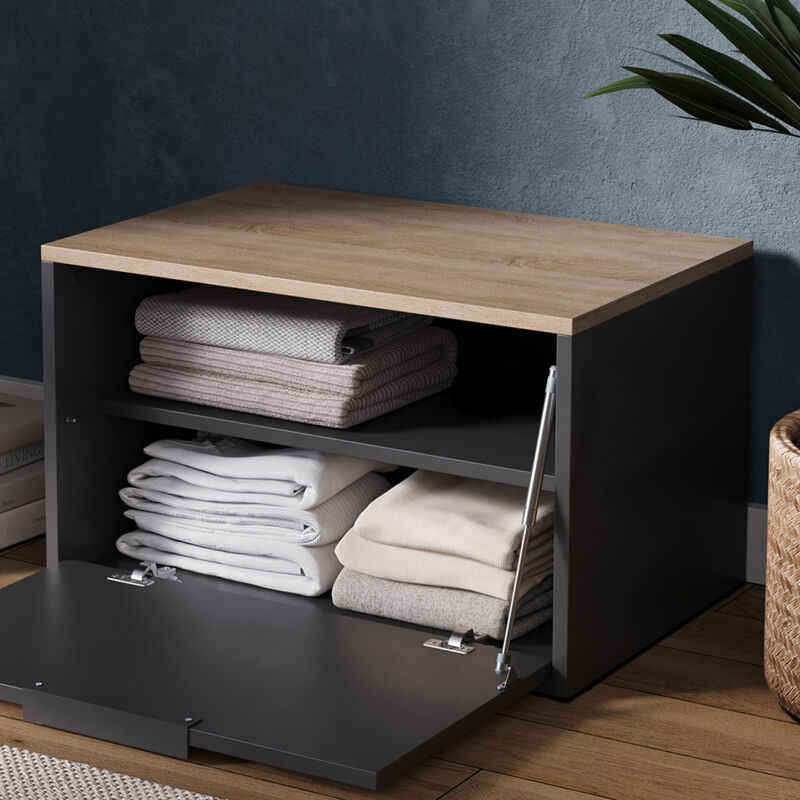 Kommode Betti, Anthrazit/sonoma, 60 X 36 Cm Mit Türen, Vicco