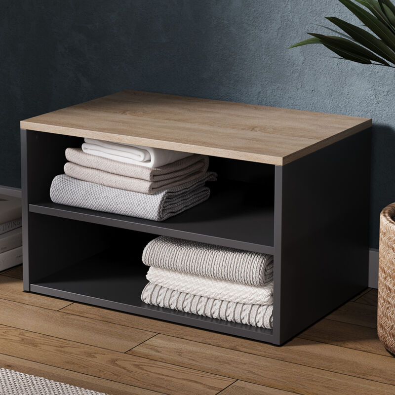Kommode Betti, Anthrazit/sonoma, 60 X 36 Cm Mit 2 Fächern, Vicco