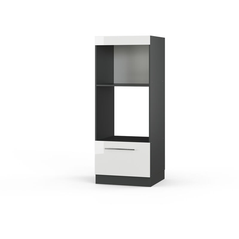 Armoire micro-ondes Fame-Line, Blanc Haute brillance, 60 cm ouvert Vicco