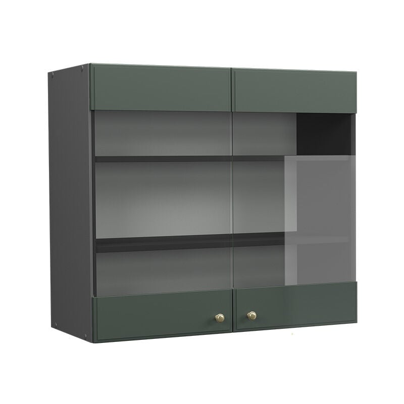 Meuble de cuisine haut vitré Fame-Line, Vert Or Campagne, 80 cm Vicco