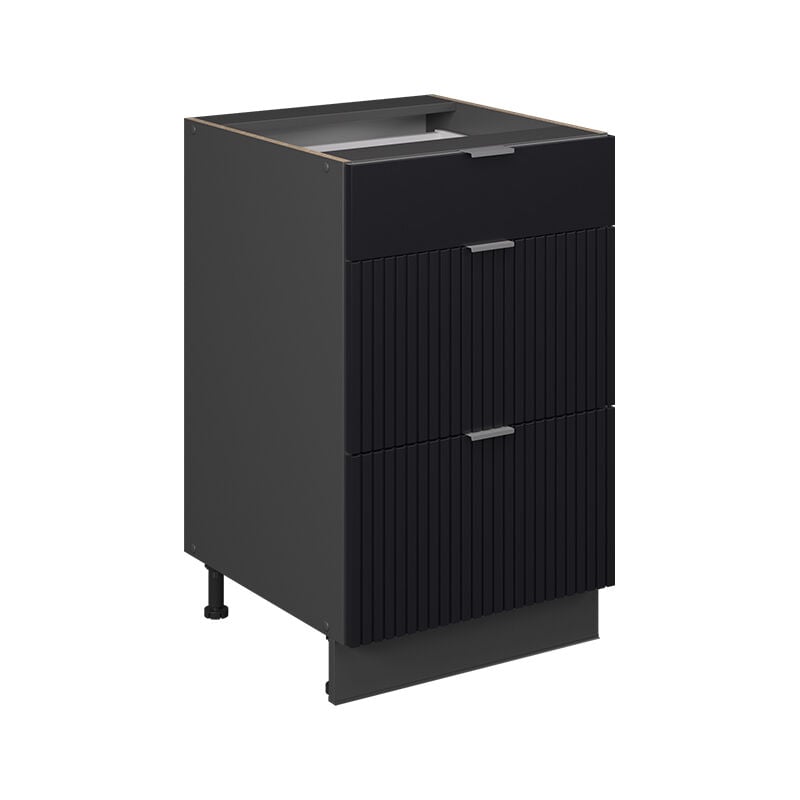 Meuble cuisine Fame-Line, Noir rayé, 50 cm sans plan de travail Vicco