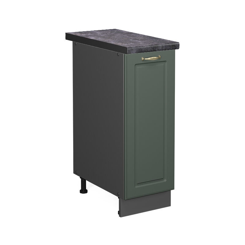 Vicco - Küchenschränke Fame-line, Grün-gold Landhaus, 30 Cm , Ap Anthrazit