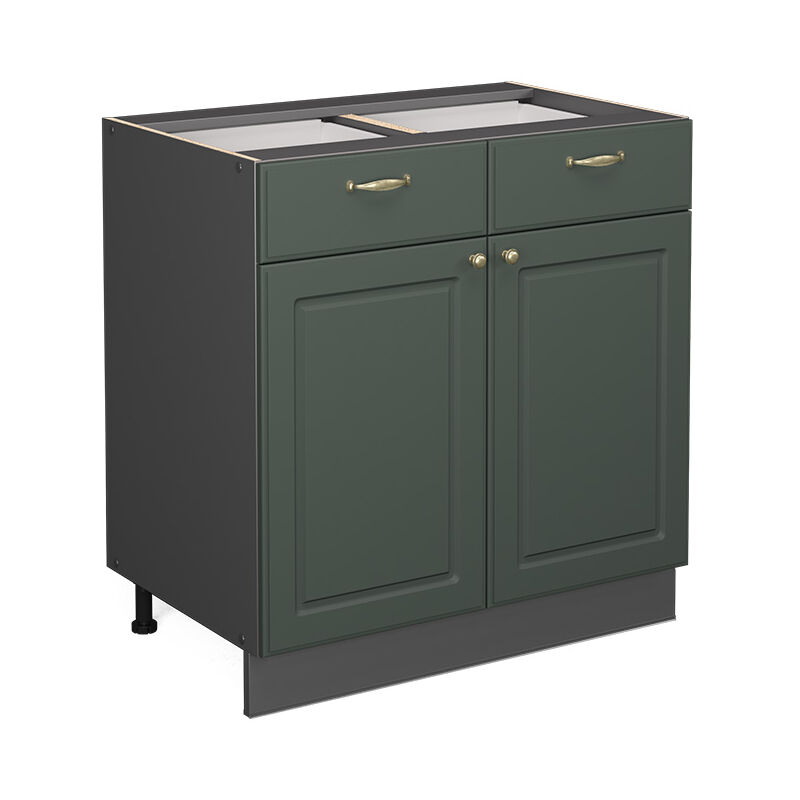 Vicco - Küchenunterschrank Fame-line, Grün-gold Landhaus, 80 Cm Ohne Arbeitsplatte