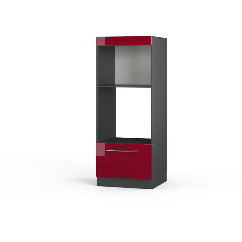 Vicco - Mikrowellenschrank Fame-line, Bordeaux Hochglanz, 60 Cm Offen