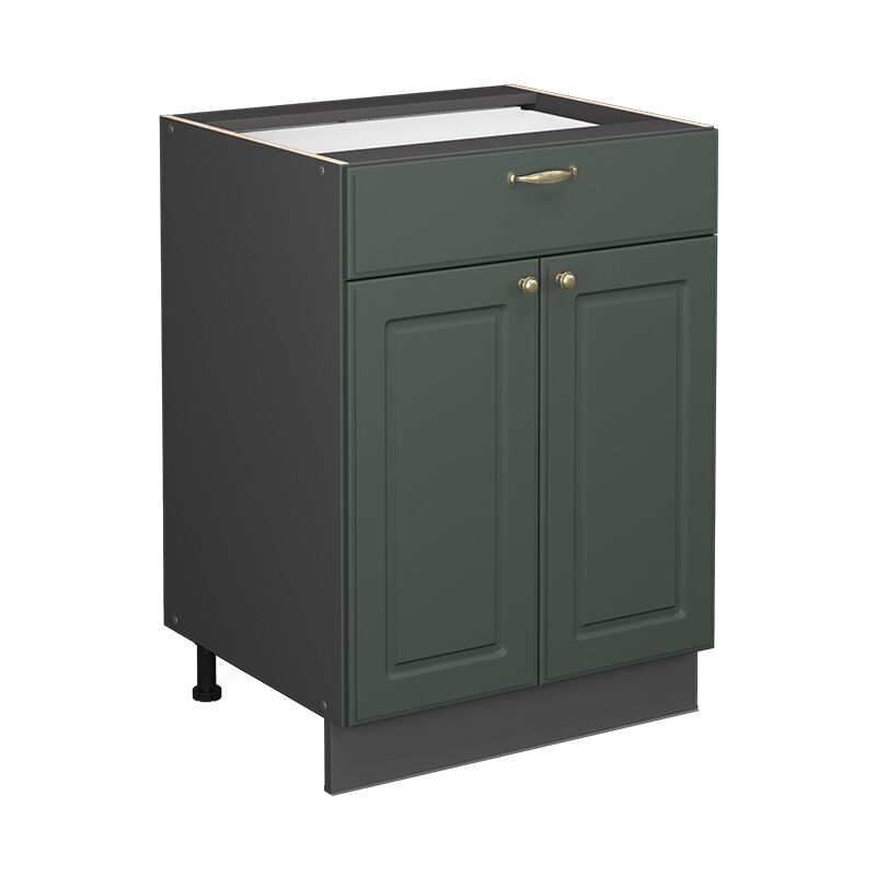 Küchenunterschrank Fame-line, Grün-gold Landhaus, 60 Cm Mit Schublade, Ohne Arbeitsplatte Vicco