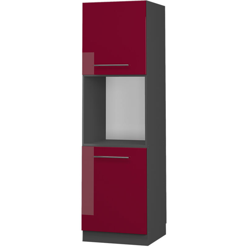 Vicco - Herdumbauschrank Fame-line, Bordeaux Hochglanz, 60 Cm Offen