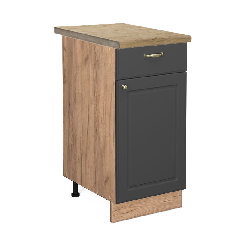 Vicco - Küchenunterschrank Fame-line, Anthrazit-gold, 40 Cm , Ap Eiche