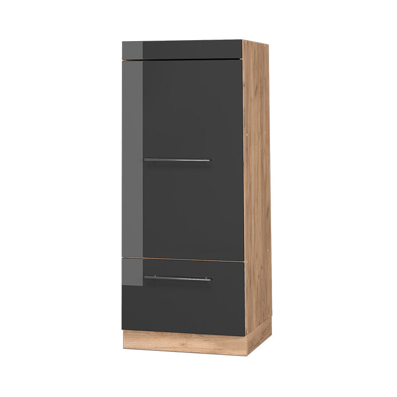 Vicco - Armoire micro-ondes Fame-Line, Anthracite Haute brillance, 60 cm
