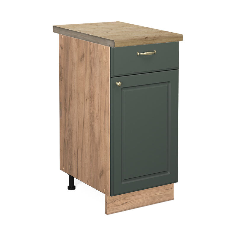 Vicco - Meuble cuisine Fame-Line, Vert Or Campagne, 40 cm, pt Chêne