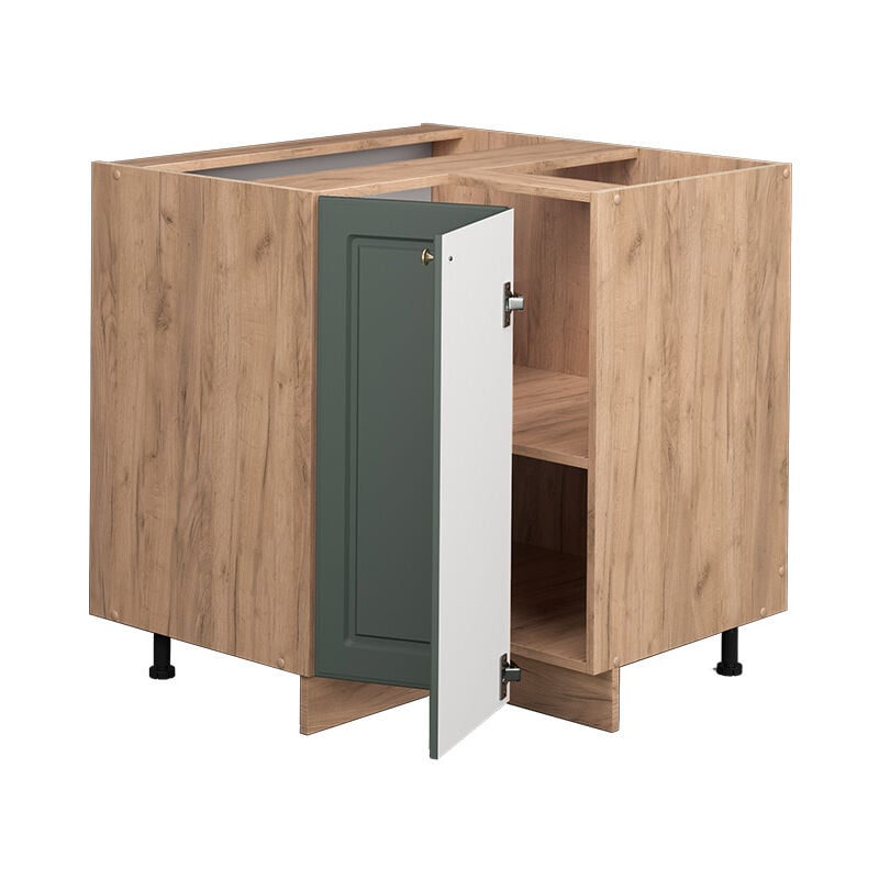 Vicco - Meuble d'angle Fame-Line, Vert Or Campagne, 80.5 cm, pt Chêne