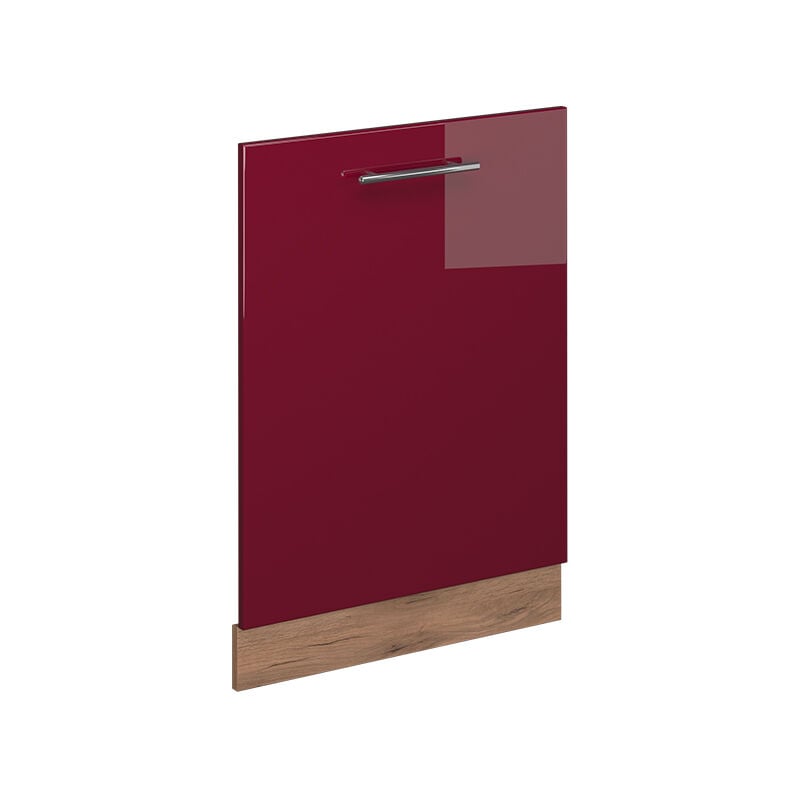 Façade de lave-vaisselle Fame-Line, Rouge bordeaux Haute brillance, 60cm sans pt Vicco