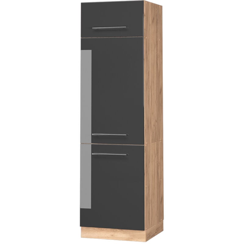 Vicco - Armoire pour frigo Fame-Line, Anthracite Haute brillance, 60 cm