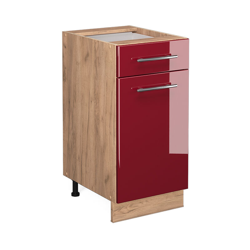 Meuble cuisine Fame-Line, Rouge bordeaux Haute brillance, 40 cm sans plan de travail Vicco