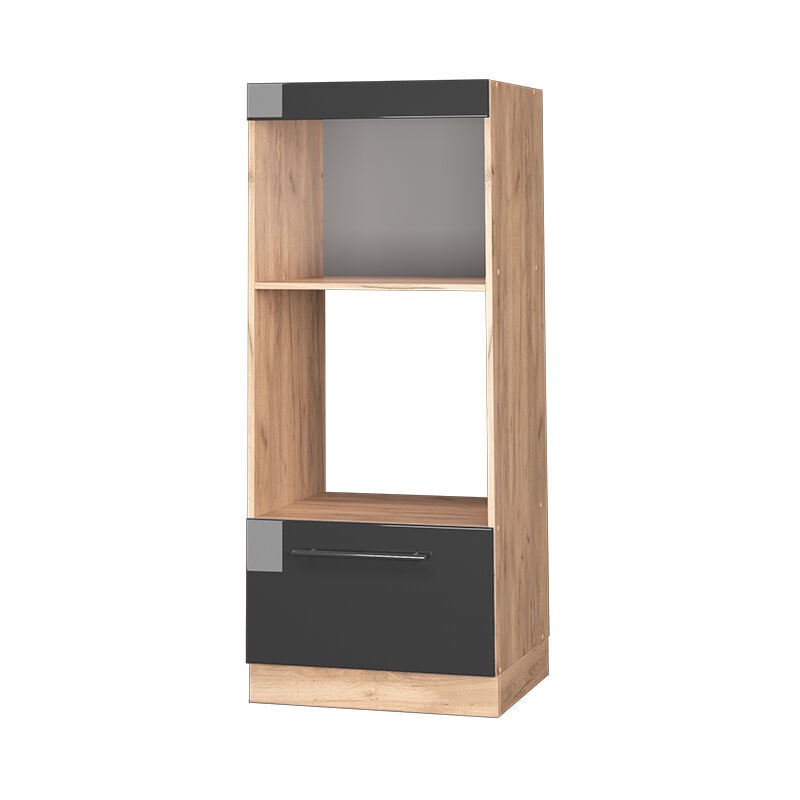 Armoire micro-ondes Fame-Line, Anthracite Haute brillance, 60 cm ouvert Vicco